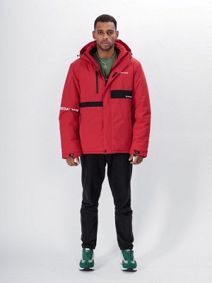 Горнолыжная куртка мужская красного цвета 88817Kr