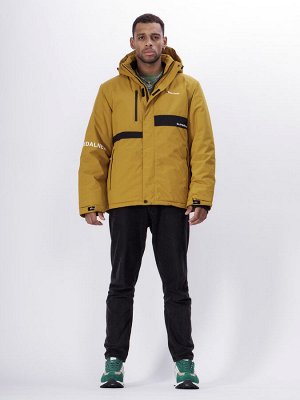 Горнолыжная куртка мужская горчичного цвета 88817G