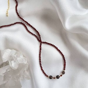 Бусы из Граната и Раухтопаза