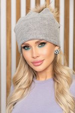 Шапка с помпоном (серая) ШП2