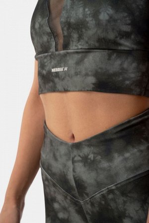 Бра NEBBIA ECO Camo Green Mesh Sports Bra “Breathe” (зелёный камуфляж)(411)