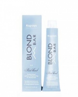 BB 001 Крем - краска для волос Kapous Blond Bar с экстрактом жемчуга снежная королева, 100мл