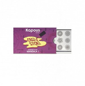 Пластина для стемпинга Kapous Nails Mandala 1 Crazy story, 6*12см