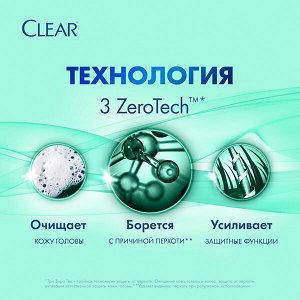 NEW ! Clear шампунь и бальзам-ополаскиватель против перхоти Свежесть ментола 2в1 380 мл