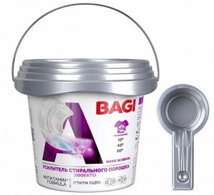 Bagi Premium®️ КОНЦЕНТРИРОВАННЫЙ  УСИЛИТЕЛЬ СТИРАЛЬНОГО ПОРОШКА ДЛЯ СВЕТЛЫХ И ЦВЕТНЫХ ТКАНЕЙ "ЭФФЕКТО", 400 г