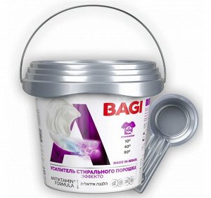 Bagi Premium®️ КОНЦЕНТРИРОВАННЫЙ  УСИЛИТЕЛЬ СТИРАЛЬНОГО ПОРОШКА ДЛЯ СВЕТЛЫХ И ЦВЕТНЫХ ТКАНЕЙ "ЭФФЕКТО", 400 г