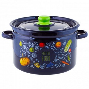 Кастрюля 7,0л Healthy food черная