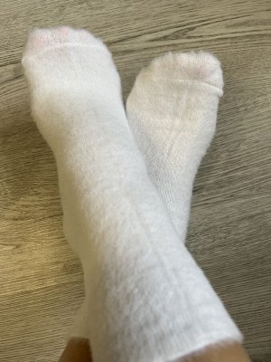 Женские носки из шерсти норки молочные, 2пары