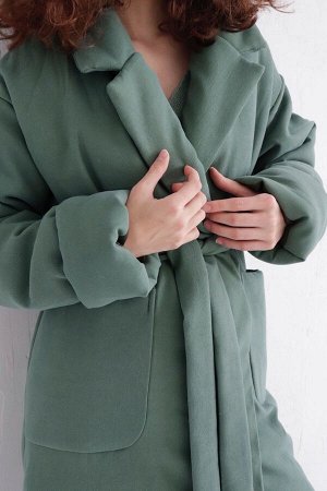 Пальто-одеяло Premium Аlpolux в серо-зелёном