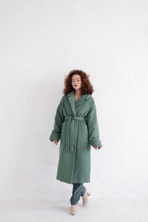 Пальто-одеяло Premium Аlpolux в серо-зелёном
