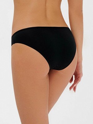 LUI et ELLEE C0366p noir Трусики женские слипы с орнаментом кружева. Состав: Хлопок 95%, Спандекс 5%. Ластовица: Хлопок 100%.
