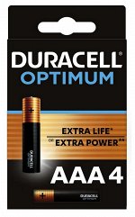 DURACELL®  Optimum Батарейки AAA, 4шт