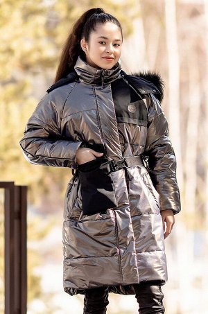 Зимнее стеганное пальто для девочки