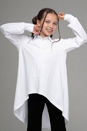Удлиненная блузка-рубашка для девочки