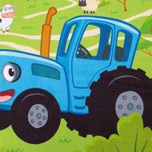 Полотенце-пончо детское махровое Синий трактор "Ферма" 60х120 см, 50% хл., 50% полиэстер
