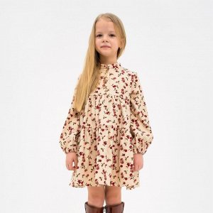 Платье детское KAFTAN «Цветы» 30 (98-104 см), бежевое