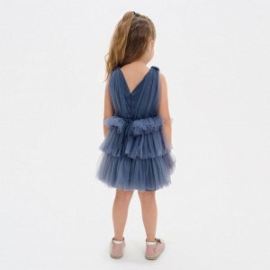 Платье нарядное для девочки KAFTAN, рост 122-128 см (34), цвет серо-синий