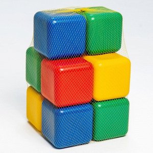 Кубики детские, пластиковые, цветные, 10 штук, 12 x 12 см