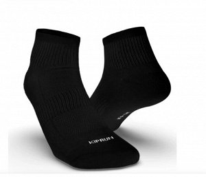 Носки для бега тонкие средней высоты 1 пара черные run100