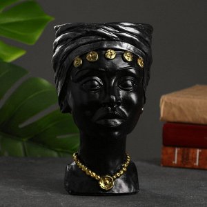 Кашпо "Африканка" черно-золотой