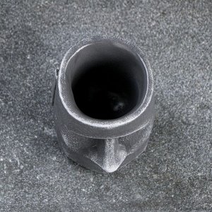 Кашпо - органайзер "Истукан моаи" серый камень, 10см