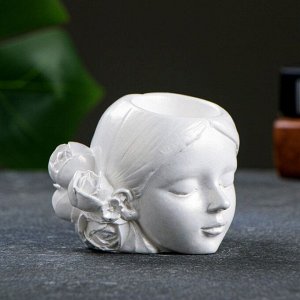 Кашпо - органайзер "Девочка с цветами в волосах" жемчуг, 6,5 см