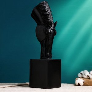 Фигурное кашпо - ваза "Голова лошади" 16х13х50см, 2,6л, черная