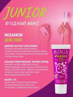 РОКС З/п   Junior  Ягодный Микс  6-12 лет, 74 гр , шт