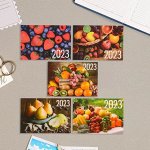 1шт. Карманный календарь &quot;Фрукты&quot; 2023 год, 7х10 см, МИКС