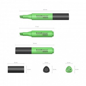 Маркер текстовыделитель ErichKrause Visioline V-17 Mini, 0.6-4.5 мм, чернила на водной основе, зелёный