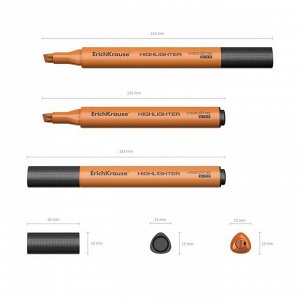 Маркер текстовыделитель ErichKrause Visioline V-17, 0.6-4.5 мм, чернила на водной основе, оранжевый