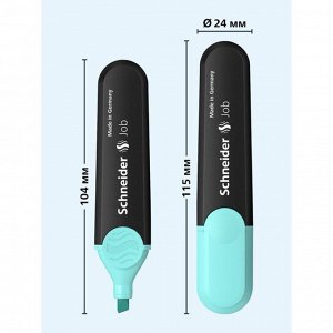 Маркер текстовыделитель Schneider Job, 1.0-5.0 мм, чернила на водной основе, пастельный бирюзовый