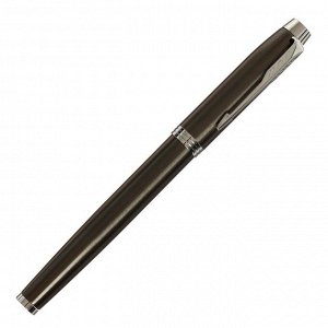 Ручка подарочная шариковая в кожзам футляре ПБ IM E, корпус серый с серебром