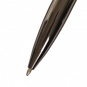 Ручка подарочная шариковая в кожзам футляре поворотная ПБ U, корпус розовый с графитом