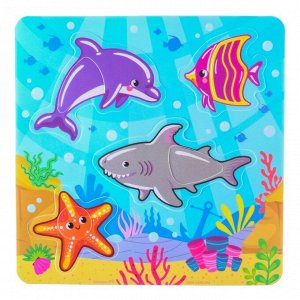 Игрушка для ванны Крошка Я «Морской мир» в наборе пазл, сачок, удочка