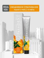 Зубная паста PRESIDENT White&amp;Yummy Манго-мусс, RDA 100, 75 гр, шт