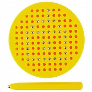 Планшет обучающий «Магнитное рисование: Лео и Тиг», 120 отверстий, цвет жёлтый