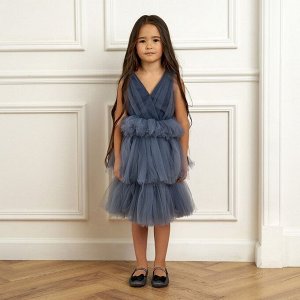 Платье нарядное для девочки KAFTAN, рост 98-104 см (30), цвет серо-синий