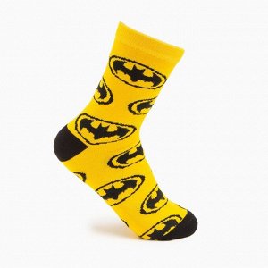 Носки «Batman», цвет жёлтый/чёрный, размер 23