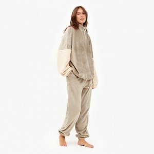 Костюм женский (джемпер, брюки) MINAKU: Home collection, цвет бежевый, размер 44