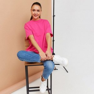 Футболка женская MINAKU OVERSIZE FIT: фуксия 46