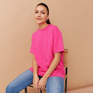 Футболка женская MINAKU OVERSIZE FIT: фуксия 46