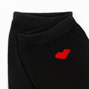 Носки женские "Красное сердце", цвет чёрный, р-р 36-40