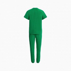 Костюм женский (футболка, брюки), цвет зелёный, размер one size (44-48)