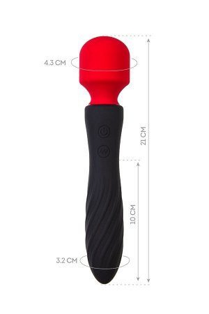Двусторонний вибромассажер Black&amp;Red by Toyfa, силикон, черный, 21 см