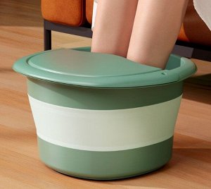 Ванночка массажная для ног, с крышкой, цвет зеленый