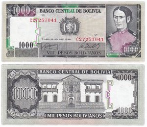 1000 Песо Боливия 1982