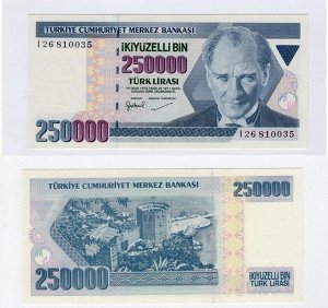 250000 Лир Турция 1970