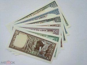 Сет: 1,5,10,25,50,100,250. 7 банкнот Ливр Ливан 1964-1993