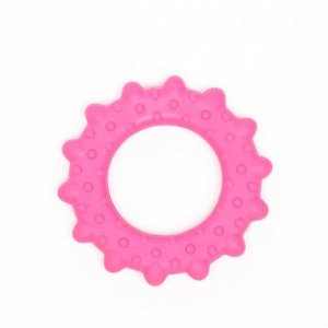 Игрушка жевательная "Кольцо с шипами", TPR, 8,5 см, розовая